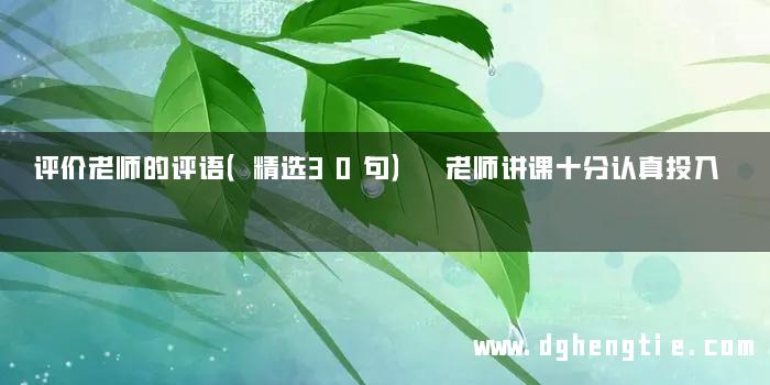 评价老师的评语（精选30句） 老师讲课十分认真投入